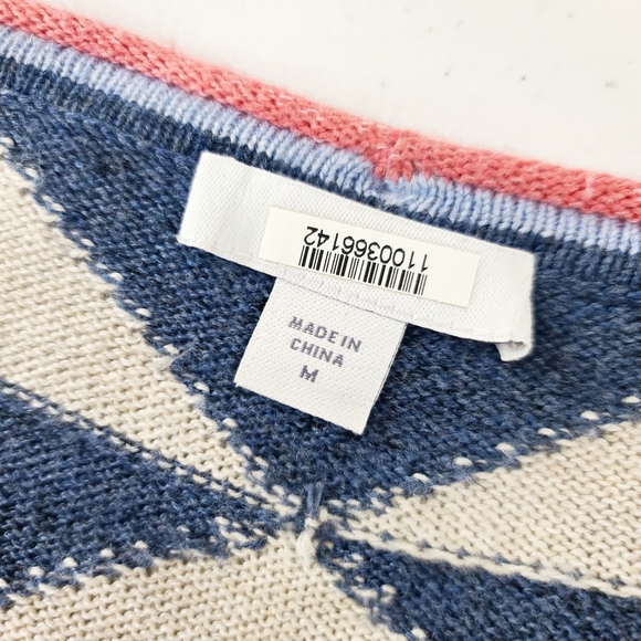 J. Jill Women's Boho Aztec Beige Heather Intarsia Cardigan Size M - Picture 3 of 4